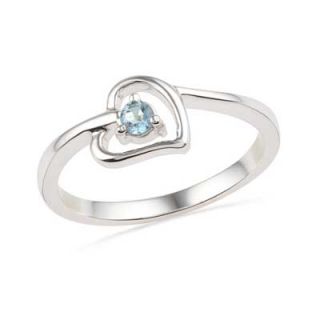 Aquamarine Heart Ring in Sterling Silver   Zales