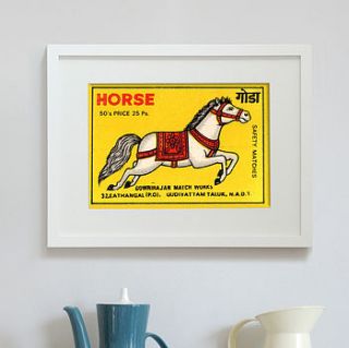 yellow horse print by ink & sons