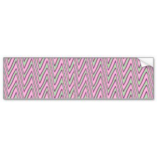 Mod Abstract Pink Purple Turquoise Chevron Pattern Bumper Stickers