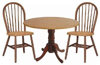Round Pedestal Dual Drop Leaf Dinette Table & Chair Set   Dining Room Furniture Sets