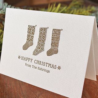 50 personalised letterpress christmas cards by artcadia