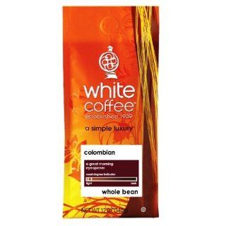 White Coffee Colombian Supremo (Whole Bean), 12 Ounce (Pack of 3)  Roasted Coffee Beans  Grocery & Gourmet Food
