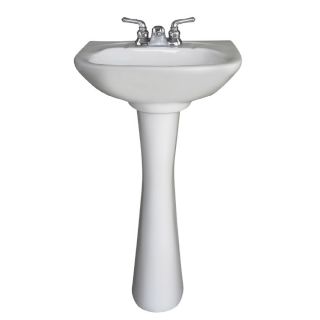 Crane Plumbing 33.375 in H White Vitreous China Complete Pedestal Sink (Drain Included)