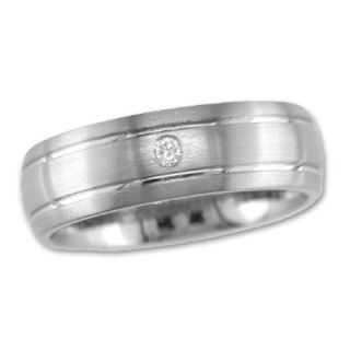 Mens 7mm Brushed Titanium Engraved Band with Diamond Accent   Zales