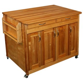 Catskill Craftsmen 44.375 in L x 30 in W x 34.5 in H Natural Kitchen Island with Casters