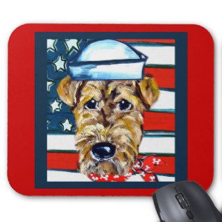 Airedale Navy Mouse Pad