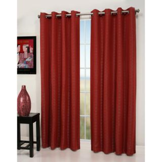 allen + roth Queen City 63 in L Geometric Red Grommet Curtain Panel