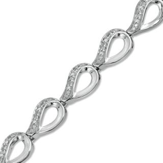 CT. T.W. Diamond Wave Bracelet in Sterling Silver   7.25   Zales
