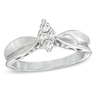 CT. T.W. Diamond Marquise Cluster Promise Ring in Sterling Silver