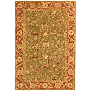 Handmade Ancestry Green/ Red Wool Rug (4' x 6') Safavieh 3x5   4x6 Rugs