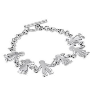 Personalized Family Charm Bracelet in Sterling Silver (Up to 6 Names