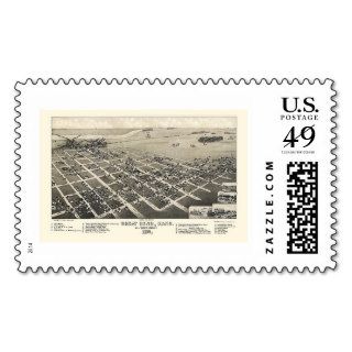 Great Bend, KS Panoramic Map   1882 Stamp