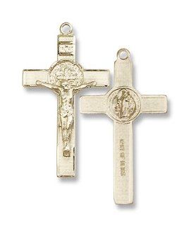 Gold Filled St. Benedict Crucifix Medal Pendant Charm with 18" Gold Filled Chain in Gift Box. In Addition to the Unconditional Indulgence, a Partial Indulgence Is Given to Anyone Who Will "Wear, Kiss or Hold the Medal Between the Hands with Vener