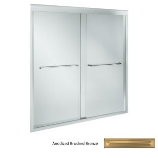 KOHLER 59 5/8 in W x 58 3/8 in H Brushed Bronze Frameless Bathtub Door