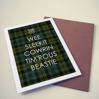 'wee sleekit cowrin tim'rous beastie' card by eat haggis