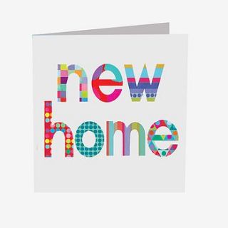 sparkly word new home card by square card co