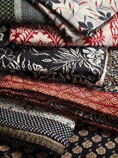 One of a kind Kantha Double throw by Jeanette Farrier