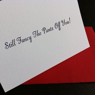 letterpress valentine's card fancy pants by little red press