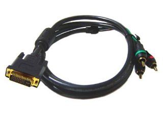 Gold Plated 10FT DVI I TO 3 RCA COMPONENT RGB CABLE ADAPTER FOR HDTV Electronics