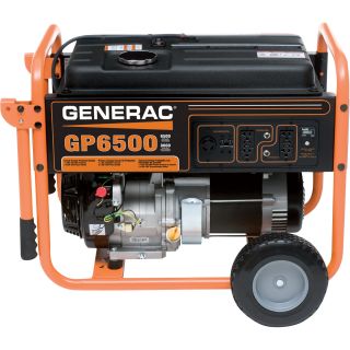 Generac GP6500 Generator — 8125 Surge Watts, 6500 Rated Watts, CARB-Compliant, Model# 5946  Portable Generators