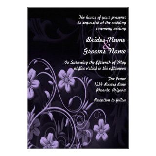Purple flower wedding invitation no txt