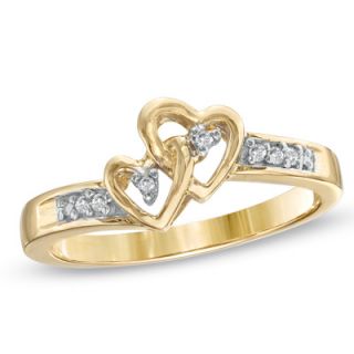 Diamond Accent Double Heart Promise Ring in 10K Gold   View All Rings