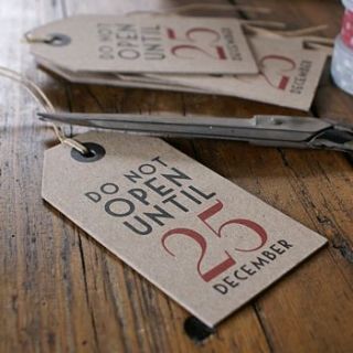 'do not open' gift tags by the chic country home