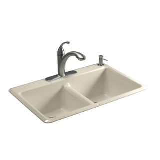 KOHLER Anthem Double Basin Drop in Enameled Cast Iron Kitchen Sink