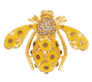 Joan Rivers Sunflower Bee Pin —