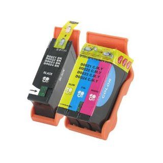 2 Pack Compatible Dell Series 21 Y498D (GRMC3) Black and Y499D (XG8R3) Color Printer Ink Cartridge SET for Dell All In One Printers P513w P713w V313 V313w V515w V715w  1 Black and 1 Tri Color Electronics