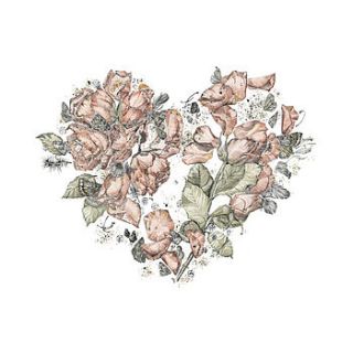floral heart limited edition fine art print by the aviary