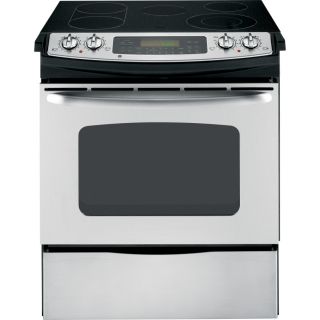 GE 30 in Smooth Surface 5 Element 4.1 cu ft Slide In Convection Electric Range (Stainless Steel)