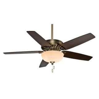 Casablanca Concentra Gallery 54 in Antique Brass Downrod or Flush Mount Ceiling Fan with Light Kit