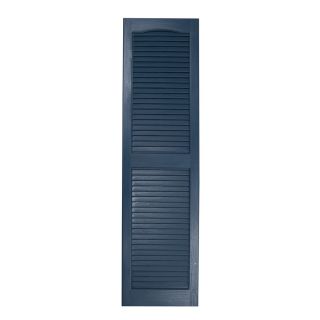 Severe Weather 2 Pack Midnight Blue Louvered Vinyl Exterior Shutters (Common 63 in x 15 in; Actual 62.5 in x 14.5 in)