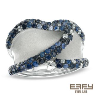 EFFY™ Final Call Blue Sapphire Ring in Sterling Silver   Size 7