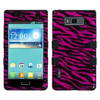MYBAT Zebra Skin Hot Pink/Black (2D Silver)/Black TUFF Hybrid Phone Protector Cover for LG US730/Splendor /Venice /L86c/Optimus Snowtime Cell Phones & Accessories