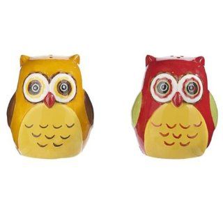 Owls Ceramic Salt and Pepper Shakers Set By Ganz Kitchen & Dining