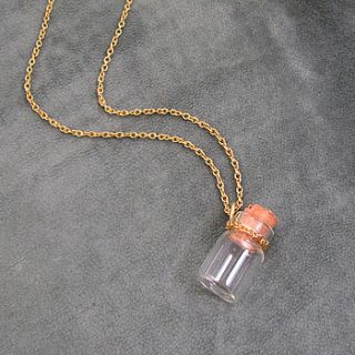mini opening bottle necklace by black pearl