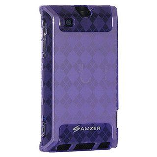 Amzer Luxe Argyle Skin Case for Motorola DEVOUR A555   Purple Cell Phones & Accessories