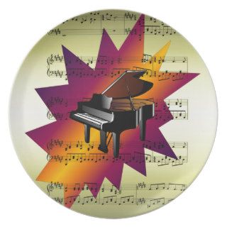 Piano With Sheet Music Background Plate