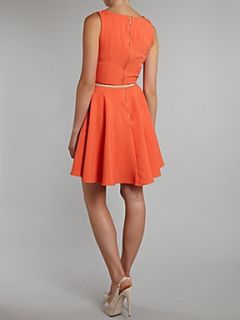 Closet Flared belted dress Orange