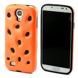 Hybrid Combination Watermelon Design 2 in1 Silicone Plastic Cover Case for Samsung Galaxy S4 S IV i9500 Orange + 1 Gift Cell Phones & Accessories