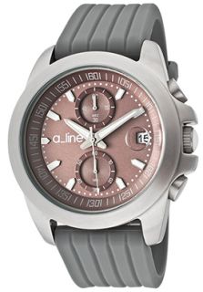 a_line 80010 014 GY  Watches,Womens Aroha Chronograph Brown Dial Gray Silicone, Chronograph a_line Quartz Watches