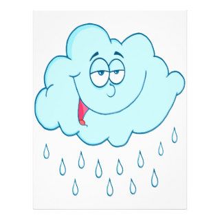 silly happy rain cloud cartoon flyer design