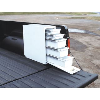 Aluminum Sliding Drawer Truck Box — 5 Drawer, White, 20in.L x 7 5/8in.W x 18 7/8in.H  Truck Box Storage Drawers