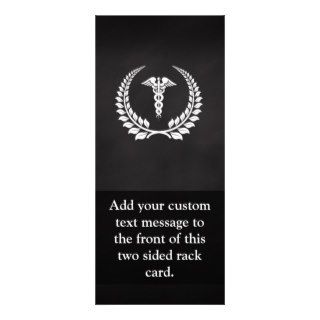 Medical Caduceus Laurel Customized Rack Card