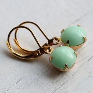 mint green earrings by silk purse, sow's ear