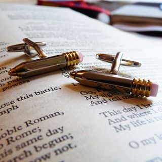 pencil cufflinks by the literary gift company