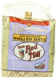 Bob's Red Mill Gluten Free Whole Grain, Rolled Oats, 32 Ounce Bags (Pack of 4)  Oatmeal Breakfast Cereals  Grocery & Gourmet Food