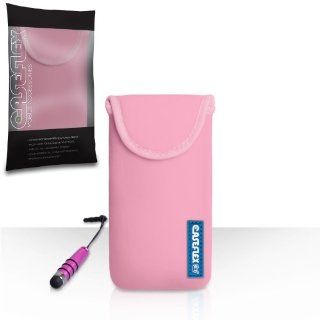 Nokia Asha 503 Case Baby Pink Neoprene Pouch Cover With Caseflex Logo With Mini Stylus Pen Cell Phones & Accessories